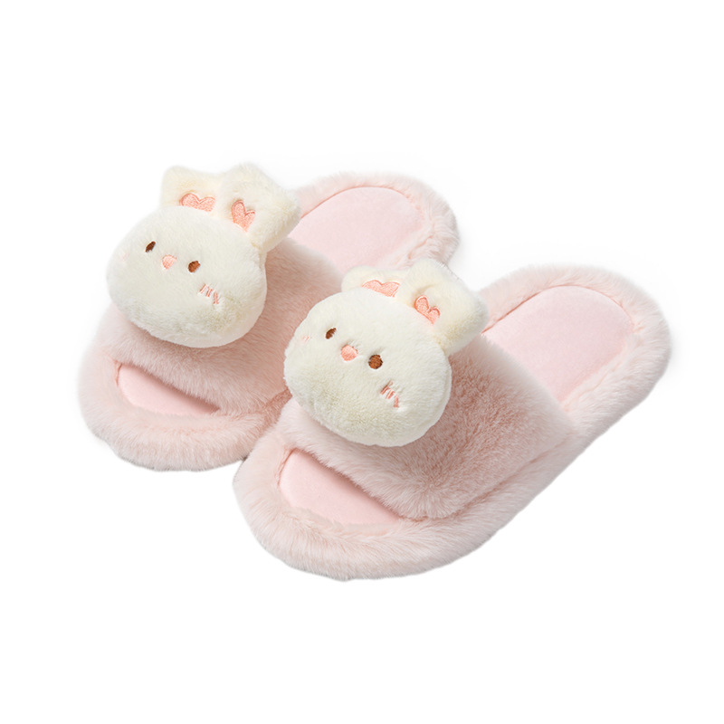 Cross-border Amazon ins open cute animal cotton slippers female home indoor autumn and winter plush slippers female wholesale