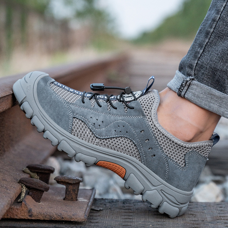 Summer labor protection shoes breathable large mesh deodorant wear-resistant rubber soft bottom steel Baotou anti-smashing anti-puncture men's wholesale site