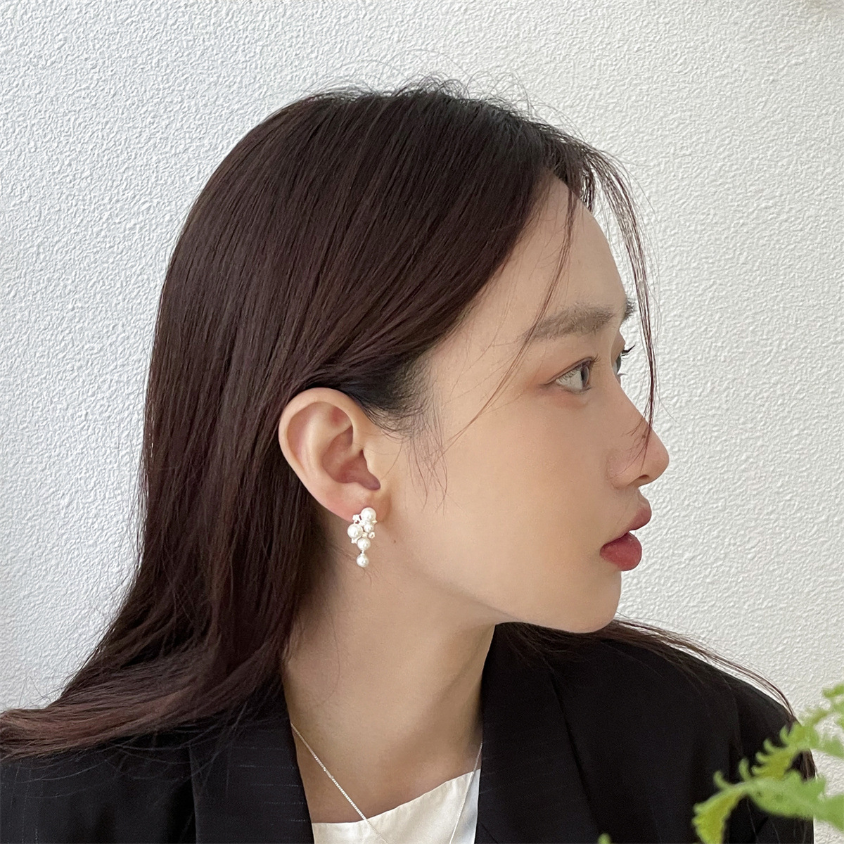 珍珠鋯石耳釘女小眾輕奢韓版ins高級感溫潤唯美925銀針氣質耳環