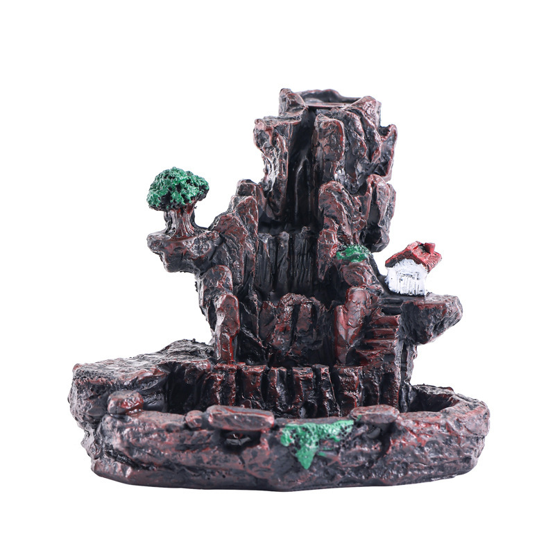 A variety of creative home backflow incense burner high mountain flowing water cloud incense burner Aroma Burner ornaments resin incense burner incense products