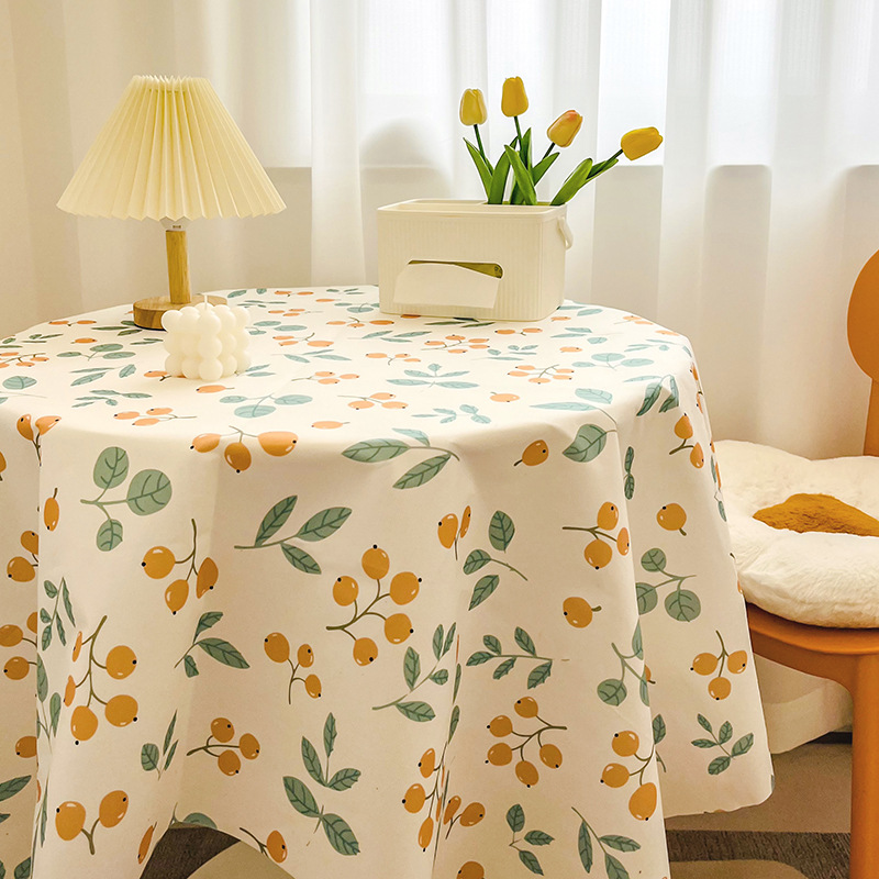 Flannel Tablecloth ins Style Pastoral Style Fresh Style Student Dormitory Desk Tablecloth Round Table Coffee Table Cover Towel Dining Table Fabric