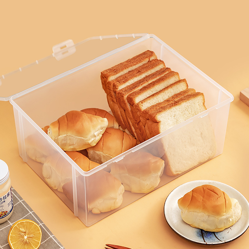 家庭用タッパー食品グレード冷蔵庫専用透明プラスチックトーストパン収納ボックスキッチン冷蔵庫収納ボックス|undefined