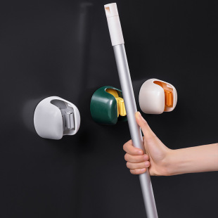 Nordic Style Mop Rack Punch-Free Wall-Mounted Bathroom Mop Hook Household Traceless Mop Fixer Mop Clip