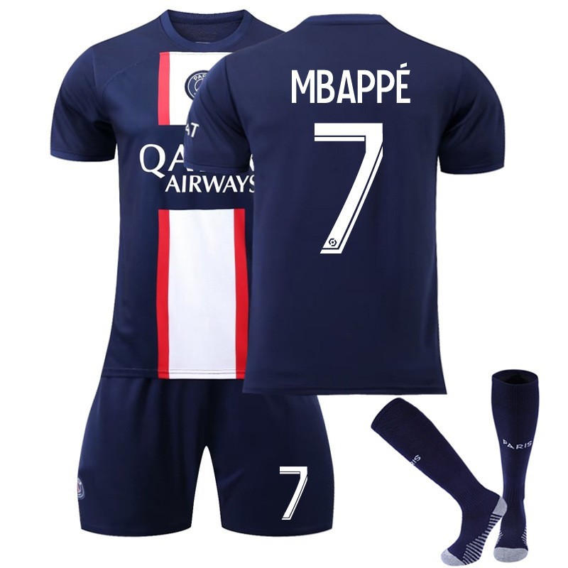 Wholesale 2223 Paris home 30 jersey Messi 7 Mbappe 10 Neymar football suit