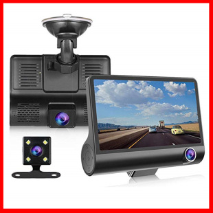 H35 three-recording driving recorder Dash Cam HD reversing image large wide angle 1080P car recorder