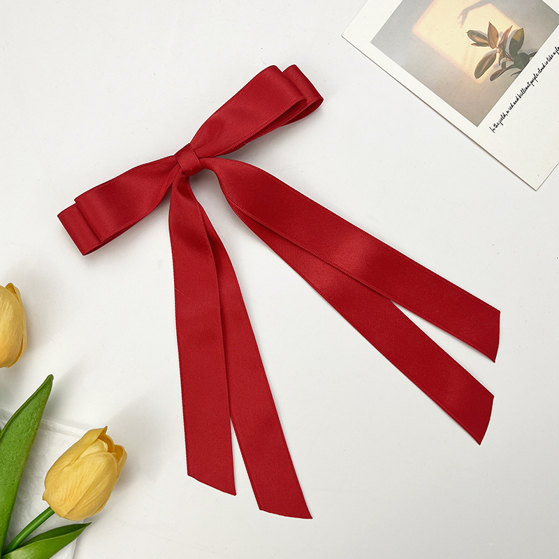 Doppellagige Haarspange mit Schleife im koreanischen Stil für Damen, Ballettmädchen, seitliche Klammer am Hinterkopf, schlichtes, allgleiches Haar-Accessoire_voghion.com