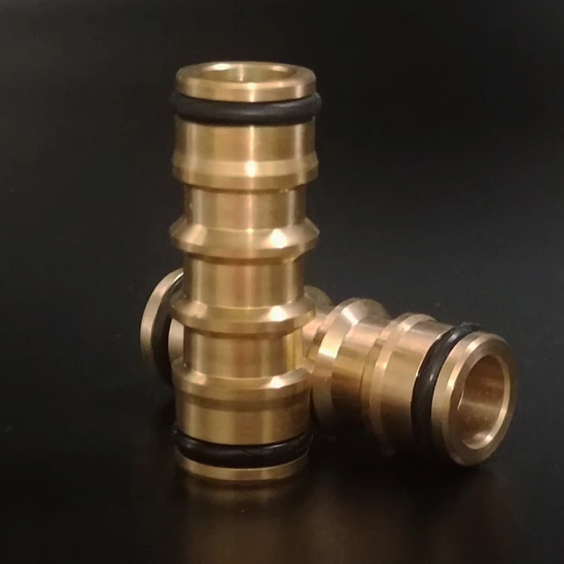 Manufacturers direct supply copper double teat nipple joint two-pass quick repair splicing extension water pipe joint