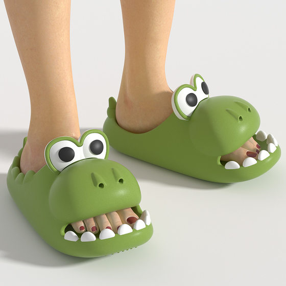 New creative cartoon dinosaur slippers ladies summer indoor home thick bottom anti-slip slippers wholesale