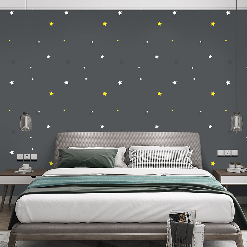 Self-adhesive Wallpaper Waterproof Solid Color Refurbished Stickers Bedroom Living Room Dormitory Shop Decoration Wallpaper Grey Plain Wall Stickers