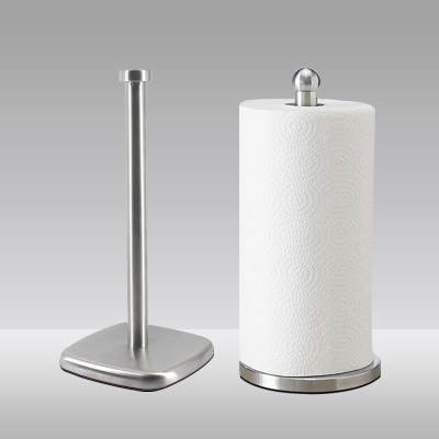 Stainless Steel Flat Round Head Punch-free Tissue Holder Creative Kitchen Tissue Holder Desktop Large Disposable Rag Holder