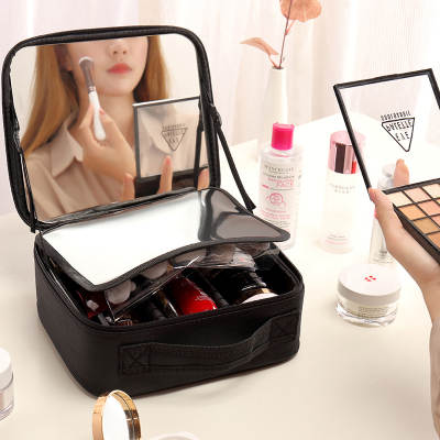 Wholesale Cosmetic Case Professional Large Capacity Cosmetic Bag with Mirror Travel New High-end Portable 2021