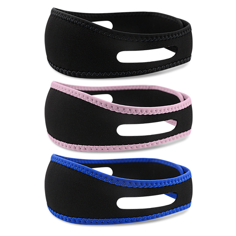 Cross-border Hot Sale Blue Round Nose Snoring Belt Soft Rebound Breathable Night Anti-mouth Breathing Chin Drag Belt