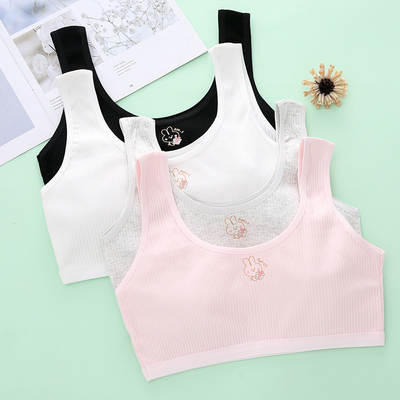 Wholesale double-sided Cotton Development period girls' underwear female primary school students wide shoulder pure cotton tube top girls' anti-bump vest