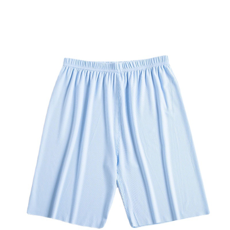 TikTok Men's Traceless Ice Silk Pajama Pants for Middle-aged and Elderly Summer Thin Home Soft Casual Shorts Men's Pants