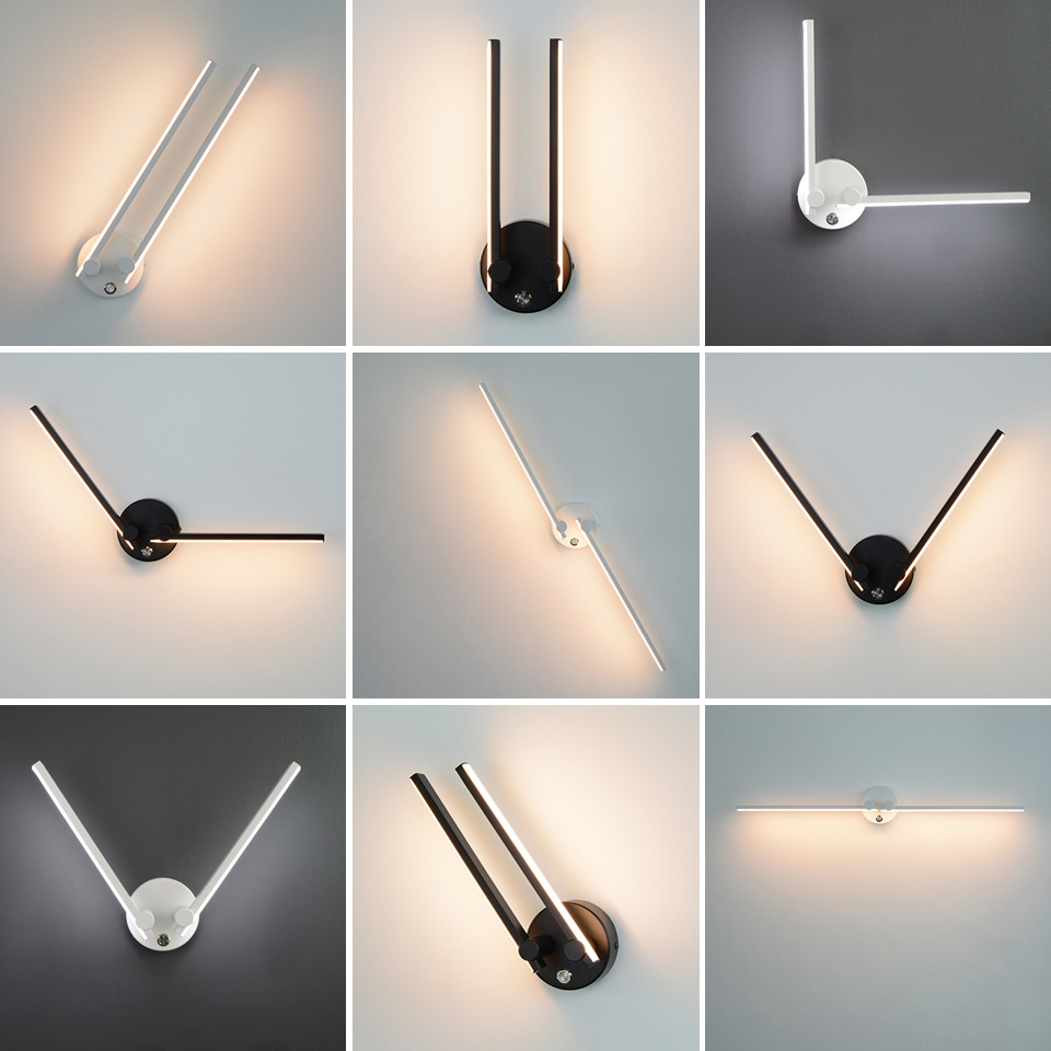 Modern creative simple indoor wall lamp double arm 300 ° free adjustment background wall living room bedroom LED light