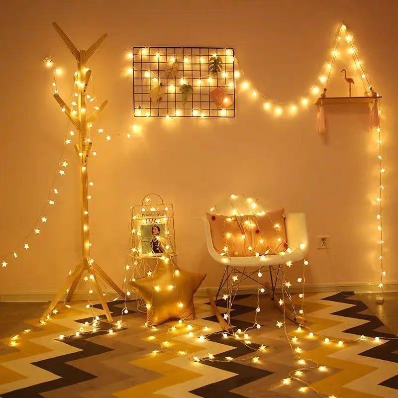 Wholesale LED solar light string Christmas festival wedding outdoor camping tent star light ball decorative colored lights