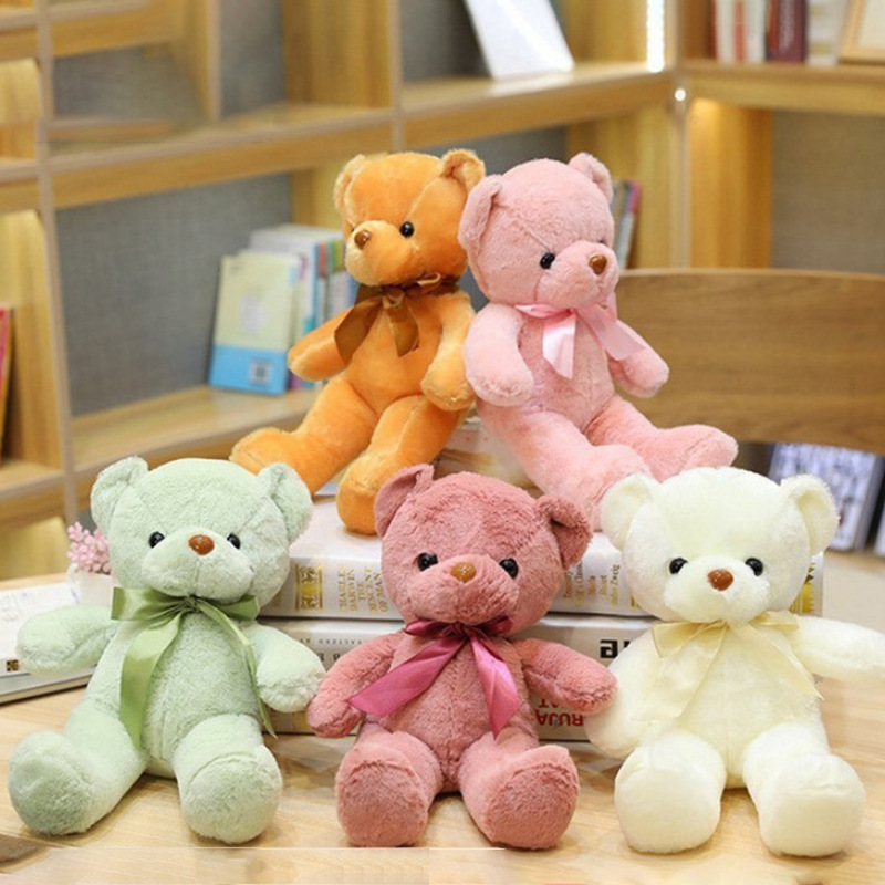 Popular ten-color bear wedding grab machine Doll Doll plush toy doll cloth doll ribbon scarf bow tie Bear