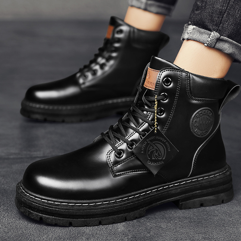 Seven-hole four-color rhubarb boots men's trend lace-up martin boots retro high-top color shoes a generation of hair