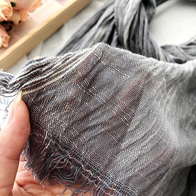 Foreign trade Europe and the United States solid color men's scarf autumn and winter new Japanese and Korean striped decorative scarves cross-border cotton and linen scarf tide