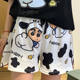 Japanese Casual Cartoon Cow Small New Simple Cute Pajama Pants Dormitory Wide Leg Shorts Soft and Comfortable Pajamas