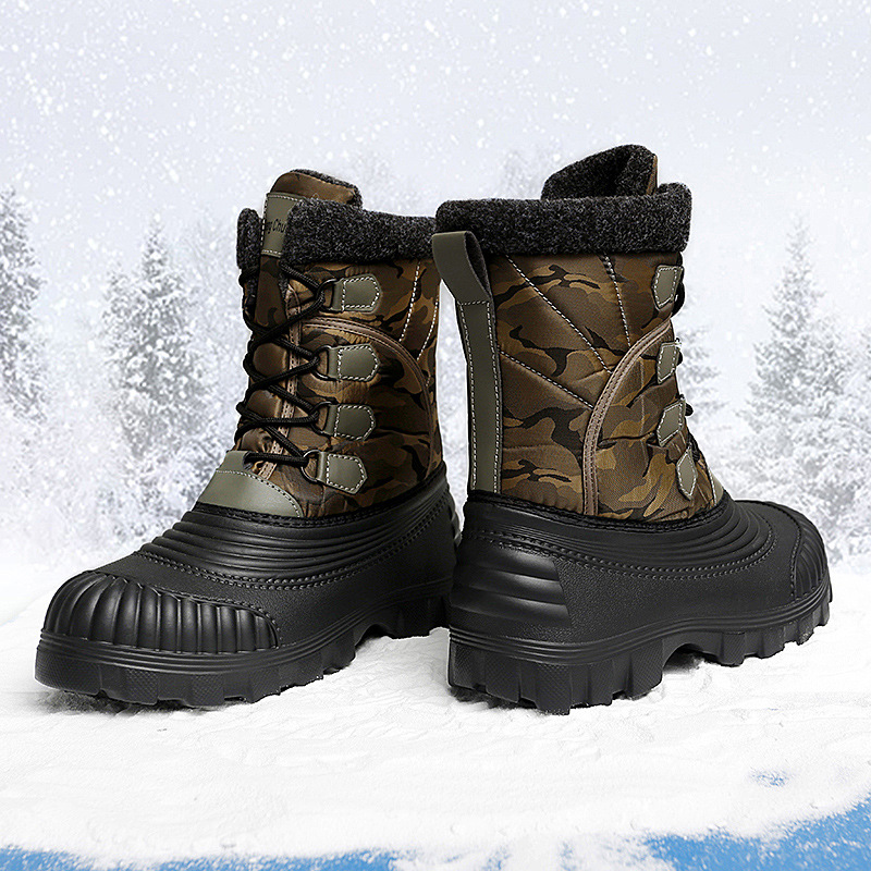 Cross-border winter EVA rubber and plastic non-slip thickened bottom men's snow boots warm northeast large cotton shoes Russian boots in stock