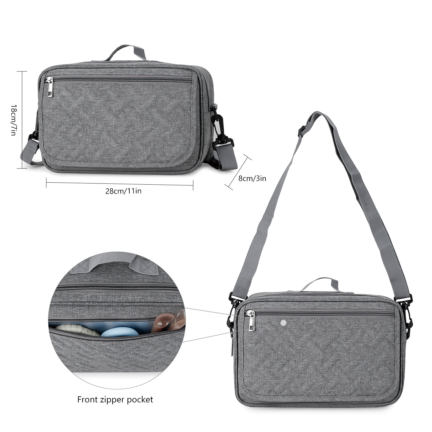 Multifunctional 2in1 Mummy Bag with Diaper Pad Portable Waterproof Shoulder Portable Mother Bag Baby Carriage Storage Bag