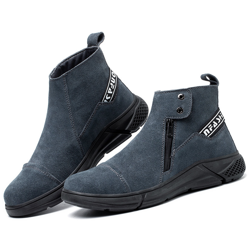 2021 New Labor protection shoes men's anti-smashing anti-puncture anti-wear rubber outsole breathable anti-velvet leather electric welding protective shoes