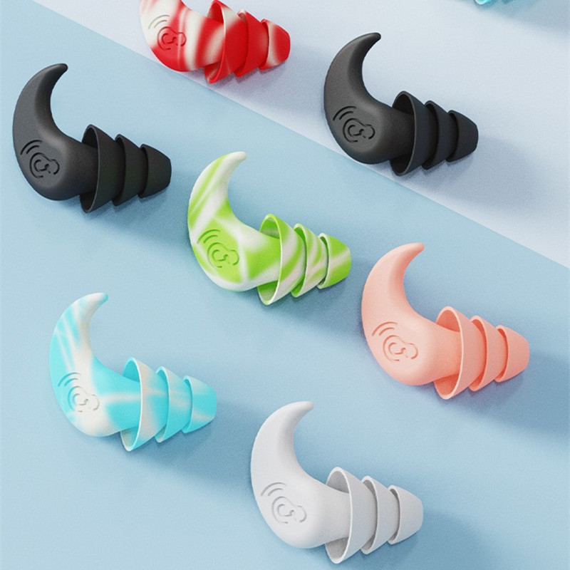 Cross-border New Soundproof Earplugs Silicone Mute Earplugs Anti-noisy Sleep Noise Reduction Earplugs Dormitory Nap Soft Silicone Earplugs