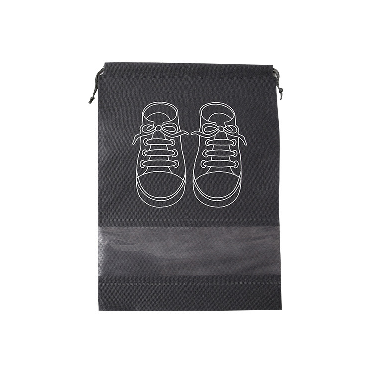 In stock non-woven dustproof drawstring drawstring bag window shoe bag plush toy pull-out storage bag wholesale