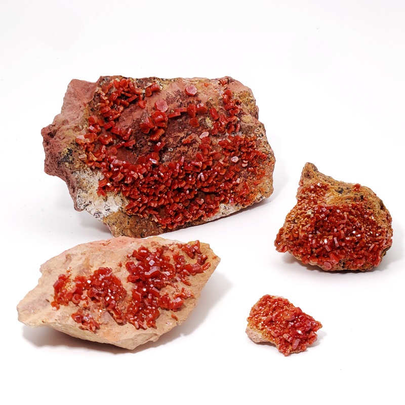 Morocco Imported Vanadium-Lead Ore Crystal Raw Stone Ore Standard Cat Ore Geology Science Teaching Specimen Ornaments Collection