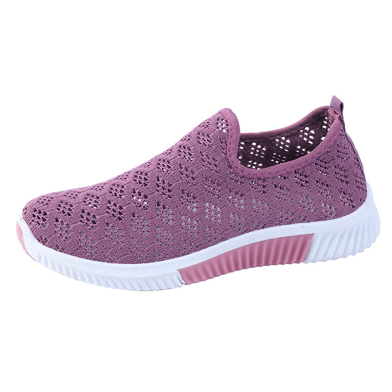 Mesh Shoes Women's 2021 New Cross-border Fly-woven Sneakers Soft-soled Shoes Summer Breathable Mesh Shoes Amazon Daifa