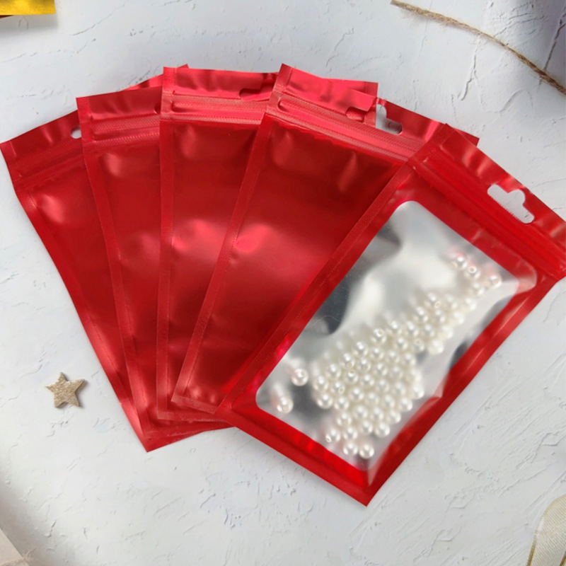 Color frosted window Yin and Yang aluminum foil bag ziplock bag mobile phone shell plastic bag accessories composite bag jewelry packaging bag