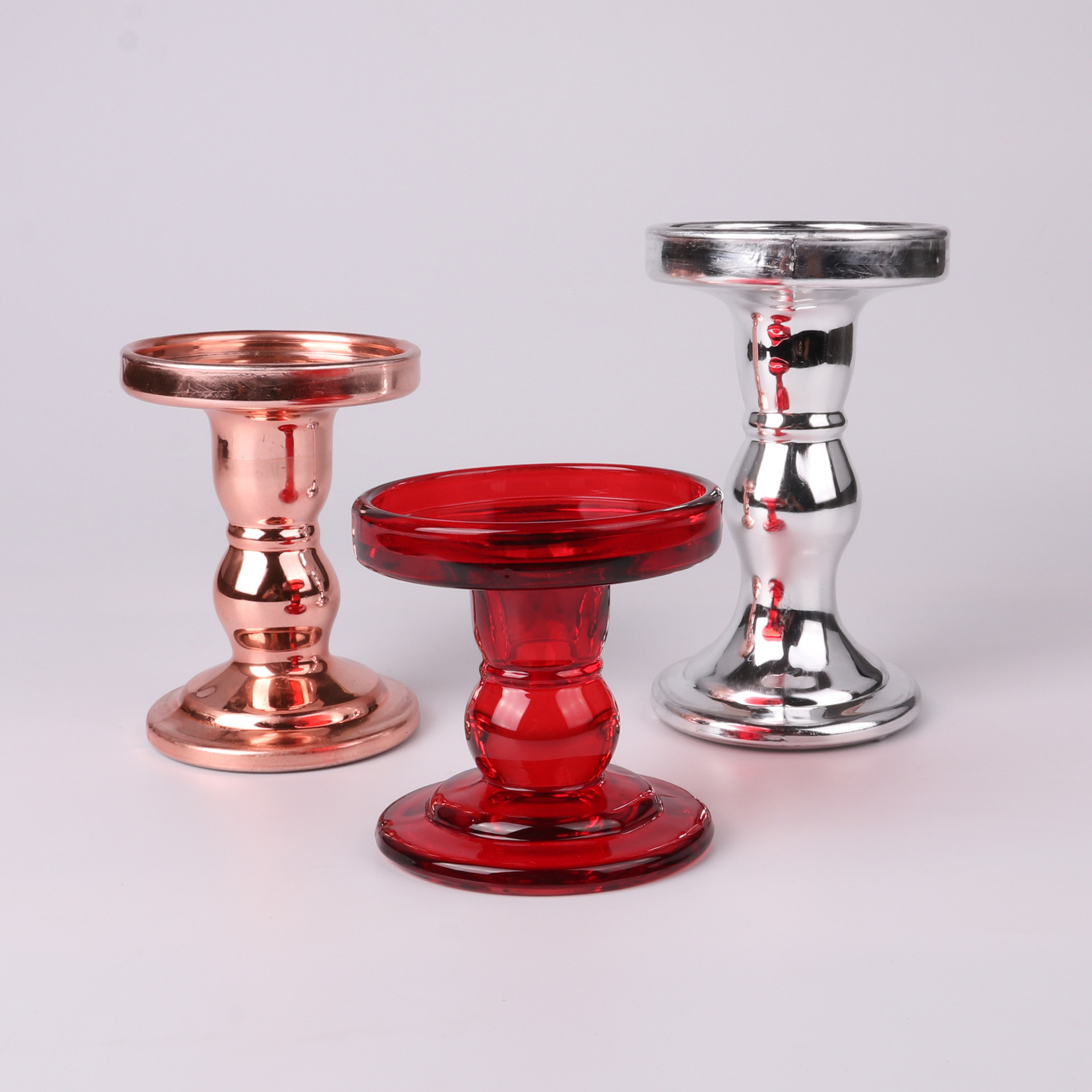 Transparent crystal glass Roman column glass wax table gourd glass candle holder home decoration ornaments wholesale