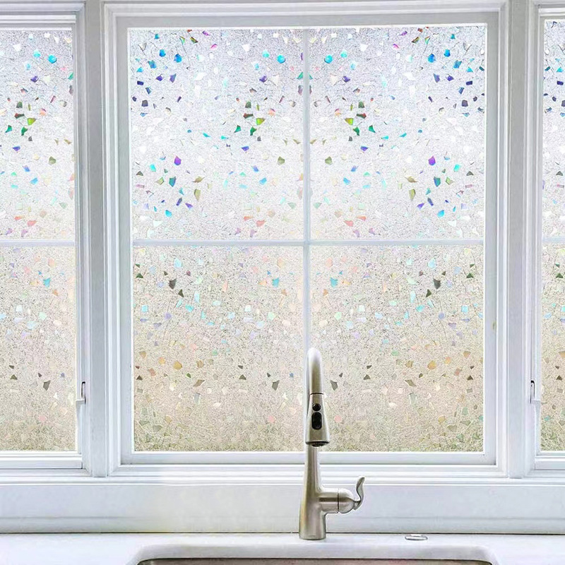 3D multicolored stone electrostatic window sticker transparent opaque glass film privacy anti-peep film decorative window film