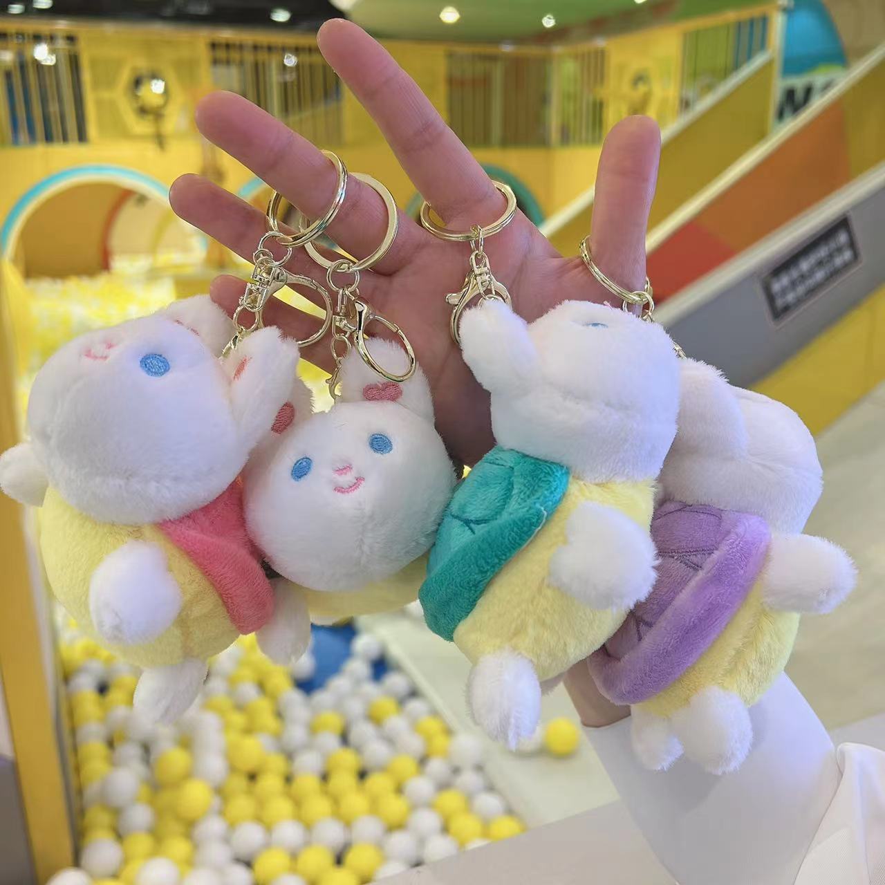 2023 New Explosions Turtle and Rabbit Keychain Hanging Ornaments Turtle Honey Doll Small Pendant Turtle Cute Cute Rabbit Doll