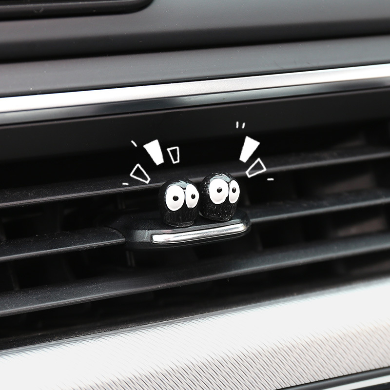 Car center console cute ornaments Car Rearview mirror decoration car dual-use cartoon briquettes black charcoal decoration supplies