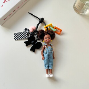 Cross-border extreme traditionalism retro tennis pendant improved Barbie doll keychain golf baseball miu series