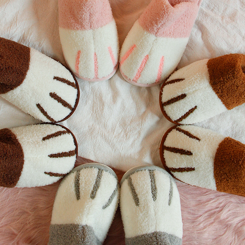 Cross-border Home Moon Shoes Summer Anti-slip Shoes Cute Cotton Slippers fleece-lined Warm Baotou Cat Claw Winter Slippers
