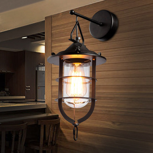 Loft Industrial Style Iron Art Creative Personality Retro American Country Corridor Dining Hall Lamp Decorative Dock Aisle Wall Lamp