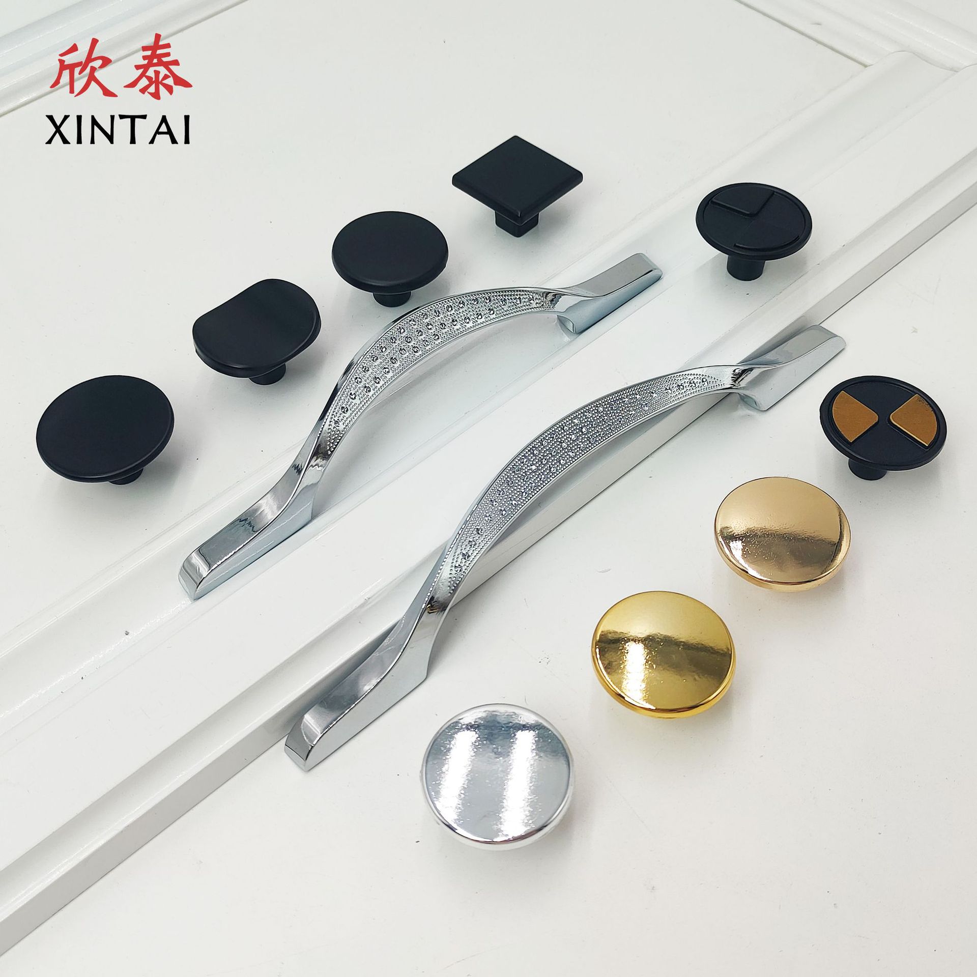Zinc Alloy Handle Wardrobe Shoe Cabinet Single Hole Cabinet Furniture Door Handle Simple Black Aluminum Alloy Cabinet Handle
