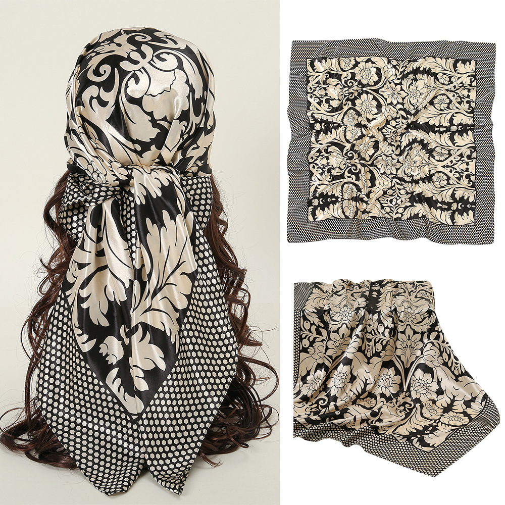 New Leopard Snakeskin Scarf Printed 90 Large Square Scarf Silk Scarf Women's Decorative All-match Scarf Silk Scarf