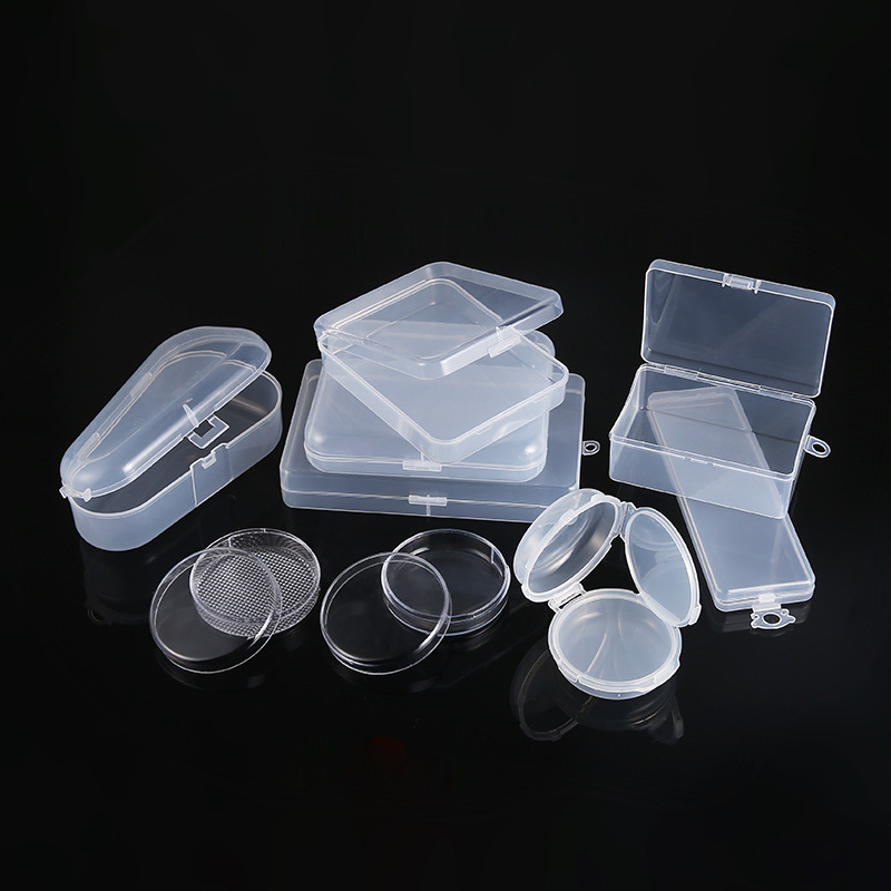Puff plastic box double eyelid stickers pp box transparent hardened square storage box makeup tools packing box jewelry box