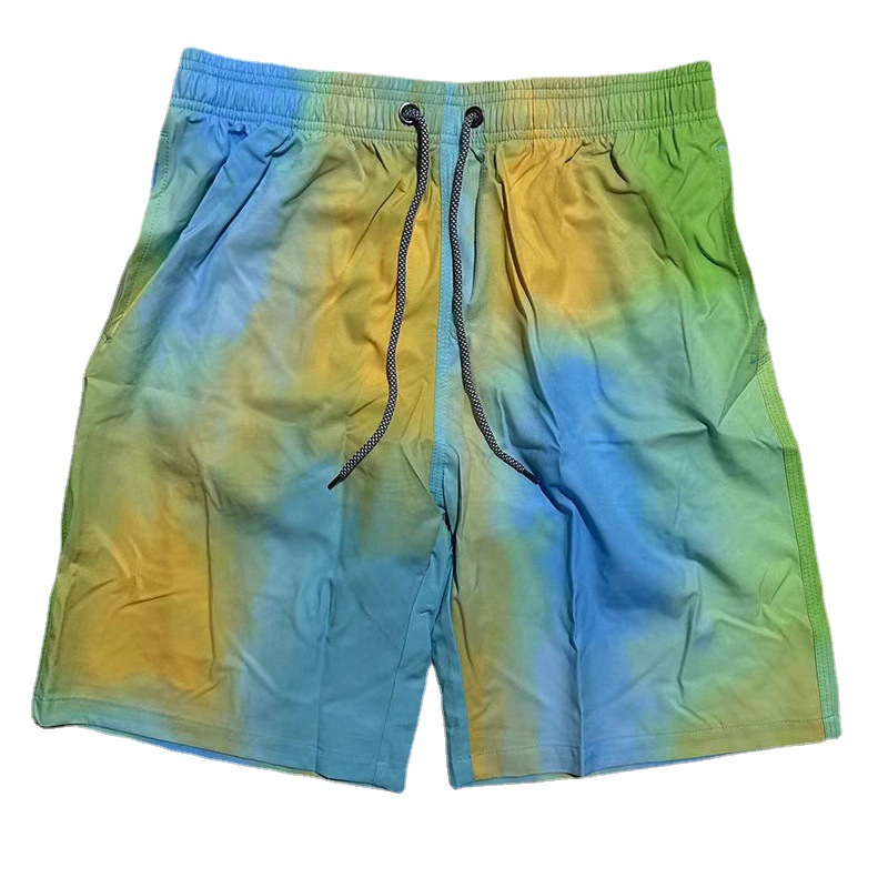 Men's Quick-drying Loose Five-point Beach Pants Printed Four-sided Elastic Cross-border Men's Leisure Holiday Beach Shorts Trendy