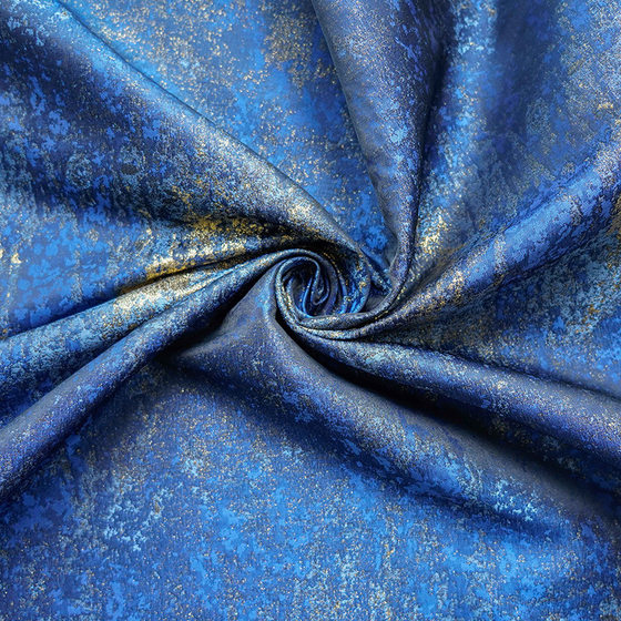 Gold-plated ink-sensitive classic dark blue yarn-dyed fabric women's autumn and winter shoes vintage top heavy-duty bouquet packaging cloth
