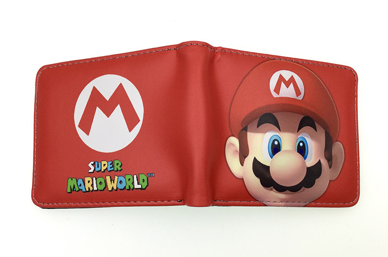 New Super Mary Short Wallet Super Mario Student Unisex PU leather snap wallet wallet