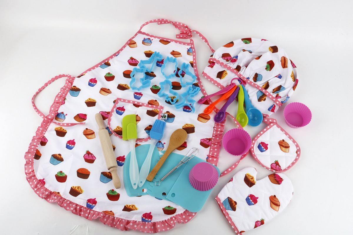 Children's Play Kitchen Toy Girl's Cooking Cooking Kitchen Set Baking Tools Cake Apron Chef Hat