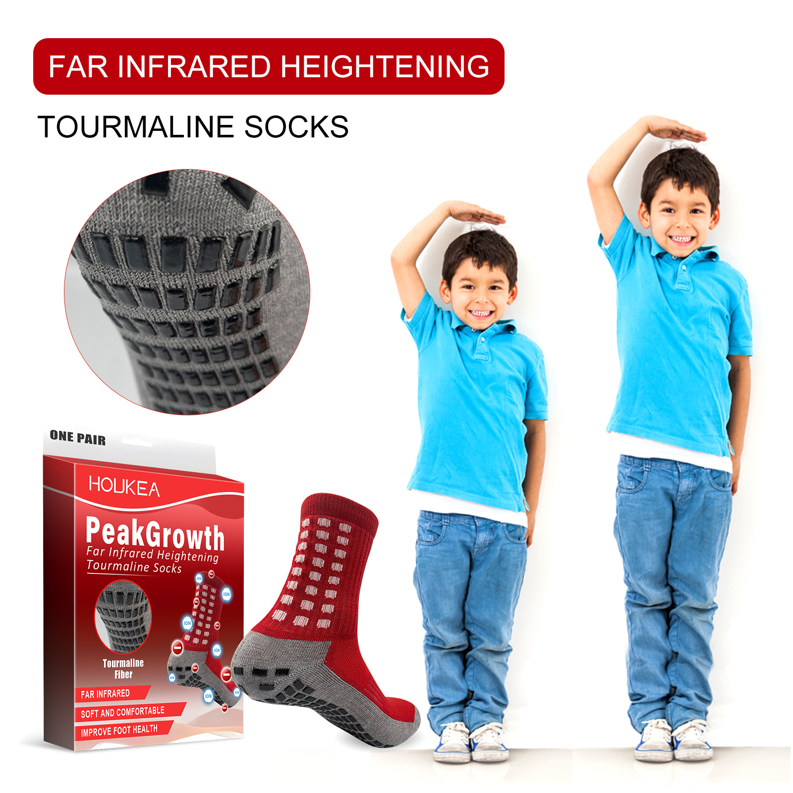 Houkea foot massage socks outdoor sports fitness breathable comfortable foot massage promote non-slip warm socks