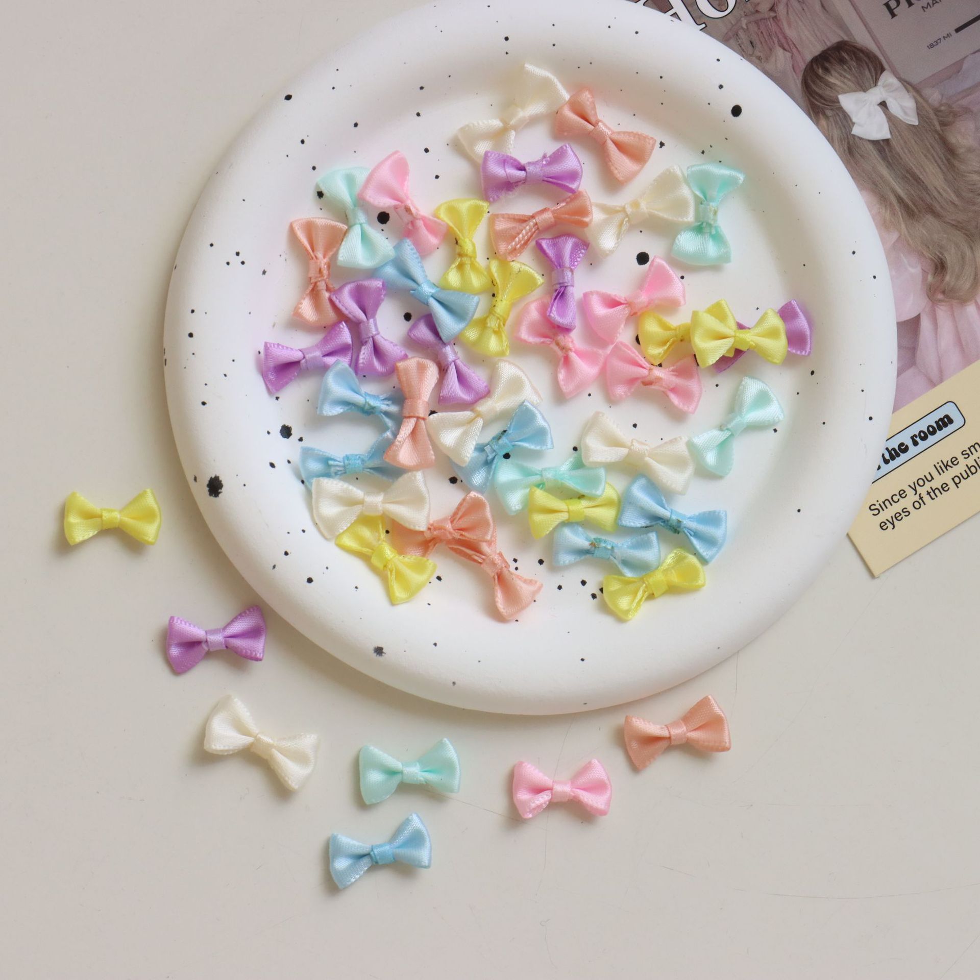 2CM wide polyester belt waist bow super mini diy handmade material accessories cotton doll bow