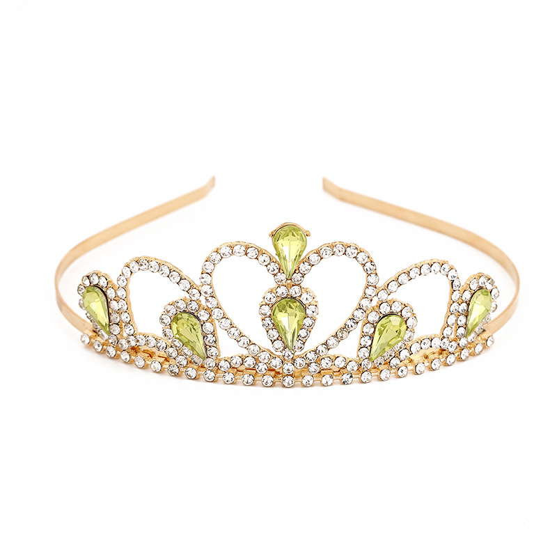 New Fashion Rhinestone Gold Plated Princess Hair Band Alloy Crown Princess Series Hair Accessories Crown Girl Dress Accessories