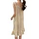 Girl's Thin Bubble Cotton Belt Chest Pad Detachable Sleeveless Sling Women's Nightdress Summer Outwear Princess Style Home Clothes